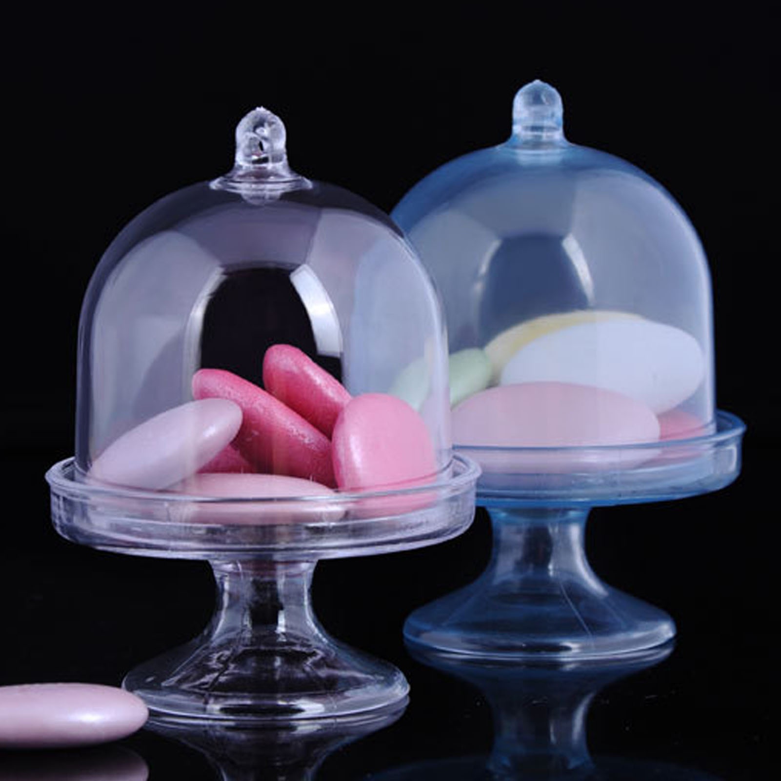 12pcs Mini Cake Plate with Lid - đánh giá và giá Plastic Dome Clear