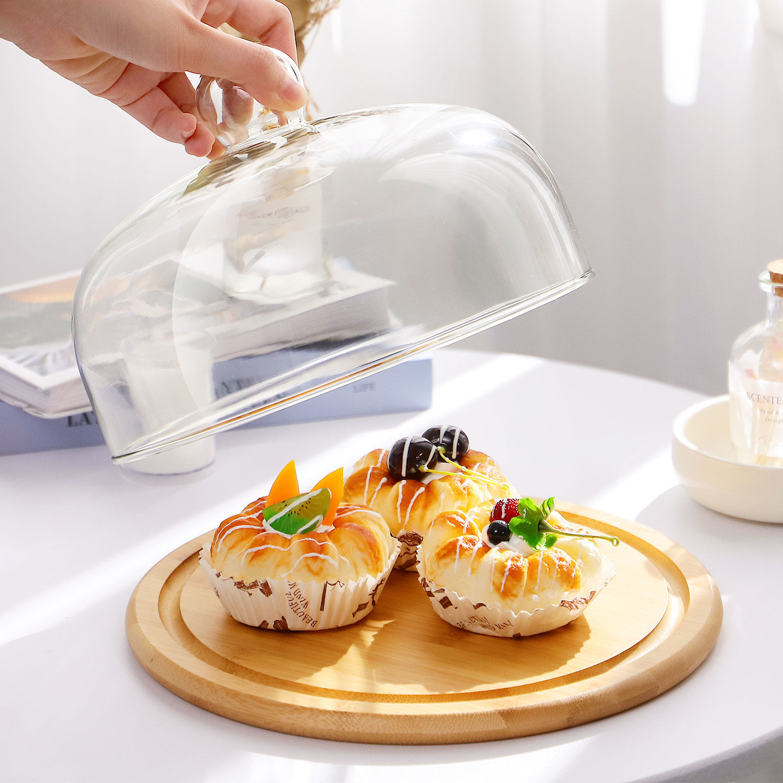 1Set Cake Glass Dome Cover Pre - đánh giá và giá Plastic Dome Clear